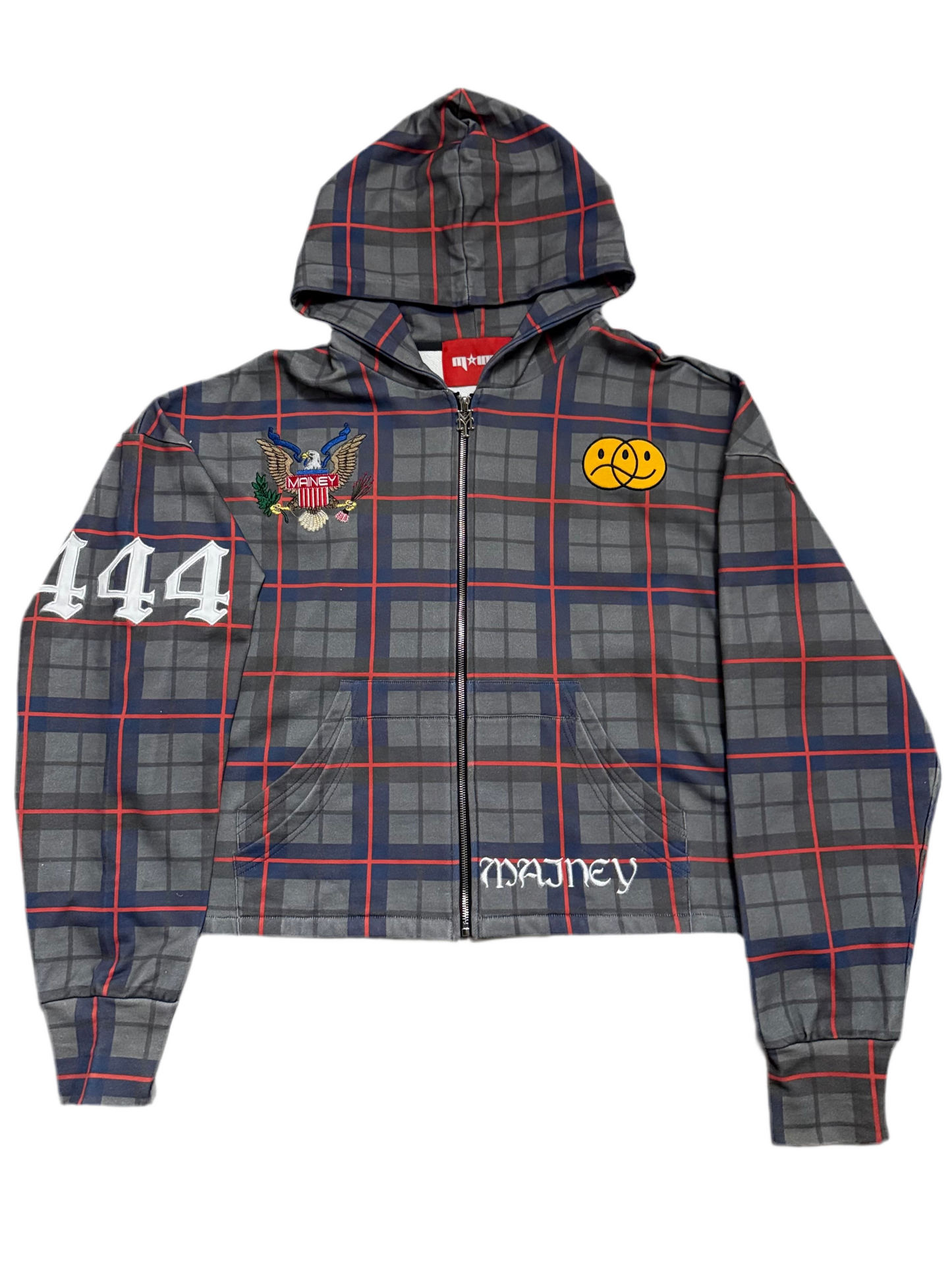BLACK PLAID HOODIE