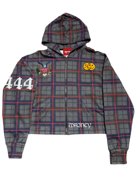 BLACK PLAID HOODIE